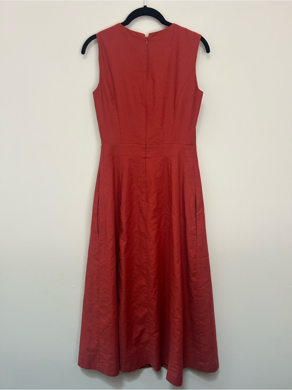 long tall sally Rust Red Sleeveless Wrap-Front Midi A-Line Dress - Picture 4 of 6